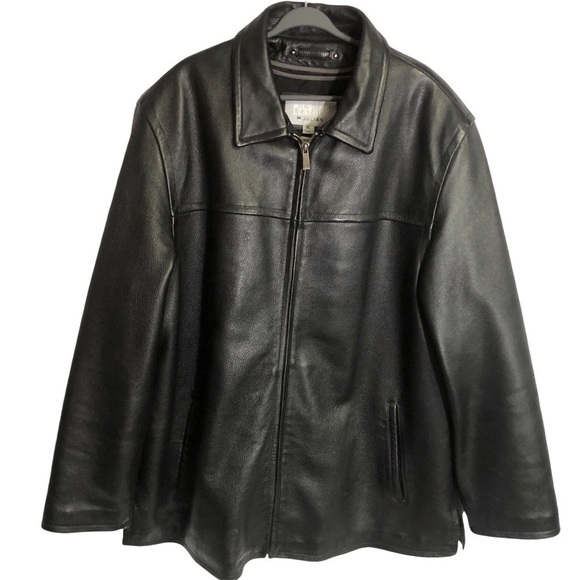 Wilsons Leather M. Julian Jacket Black Removable Thinsulate Lining Full Zip XL - Picture 1 of 7